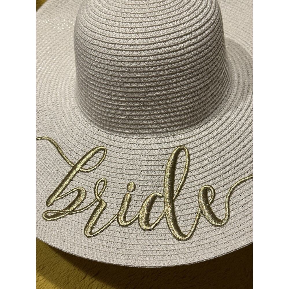 Chic Soul Women's Bride Weaved Beach Embroidered Floppy Brim Sun Hat Honeymoon View 2